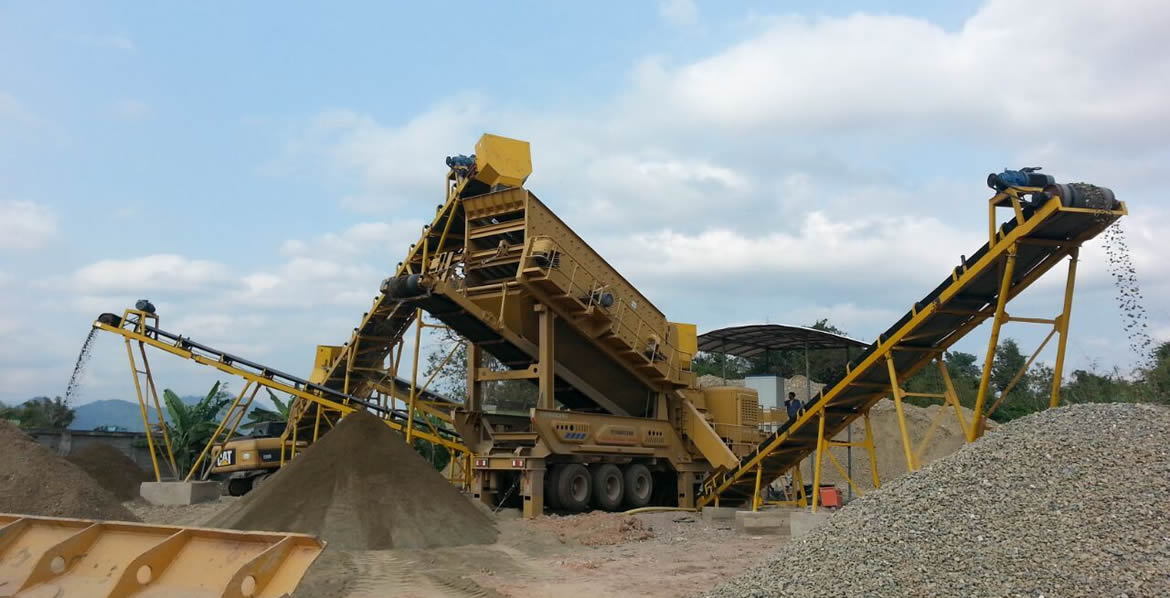 120 tph river stone mobile crushing line in Laos